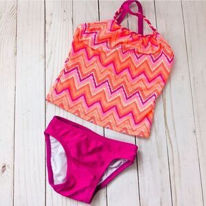 Circo Chevron Neon Braided Two Piece Swimsuit